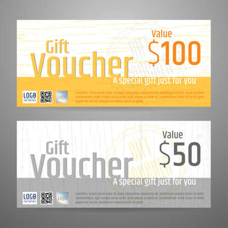 Gift certificate, voucher, coupon template in vectorのイラスト素材