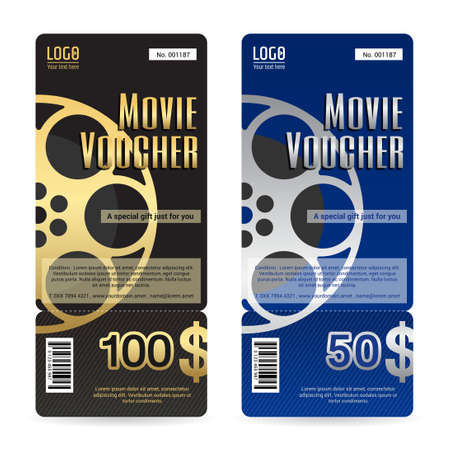 Gift voucher or gift card certificate template with stationery elements backgroundのイラスト素材