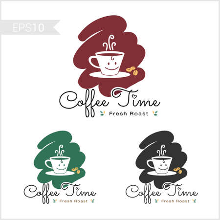 Set of retro coffee badge label logo designのイラスト素材