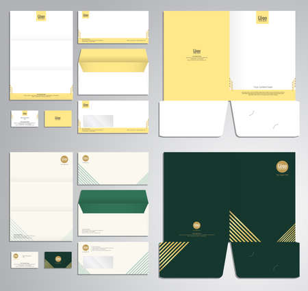 Modern stationery set pattern in vector formatのイラスト素材