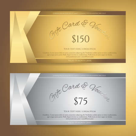 Elegant gift voucher or gift card or coupon template for discount or complimentaryのイラスト素材