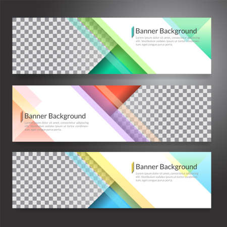 Set of horizon abstract colorful banner background with copy spaceのイラスト素材
