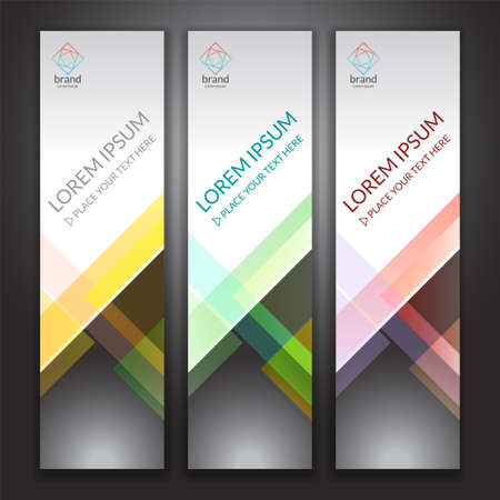 Set of vertical abstract colorful display banner background with copy spaceのイラスト素材