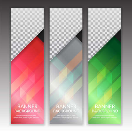Set of vertical abstract colorful display banner background with copy spaceのイラスト素材