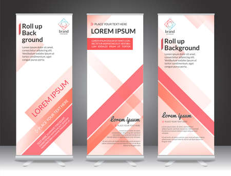Set of vertical abstract display banner stand or roll up design background layout template with copy spaceのイラスト素材