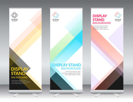Set of vertical abstract display banner stand or roll up design background layout template with copy spaceのイラスト素材
