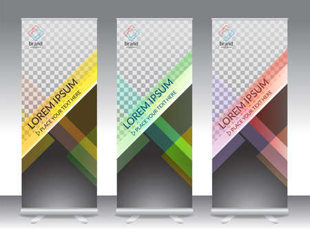 Set of vertical abstract display banner stand or roll up design background layout template with copy spaceのイラスト素材
