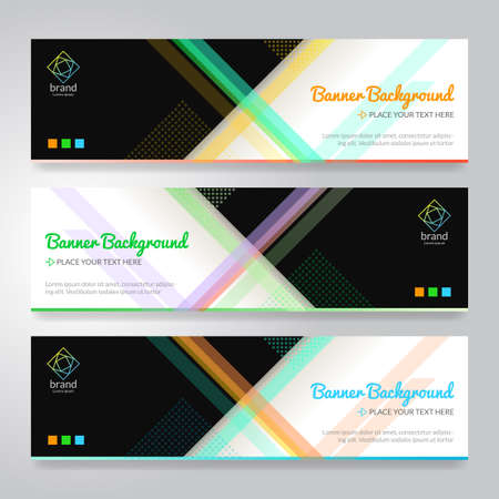 Set of horizon abstract colorful display banner background with copy spaceのイラスト素材