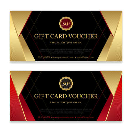 Gift voucher, certificate or discount card template for promo compliment.のイラスト素材