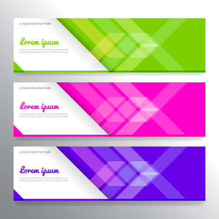 Set of horizon abstract colorful display banner background with copy space.のイラスト素材