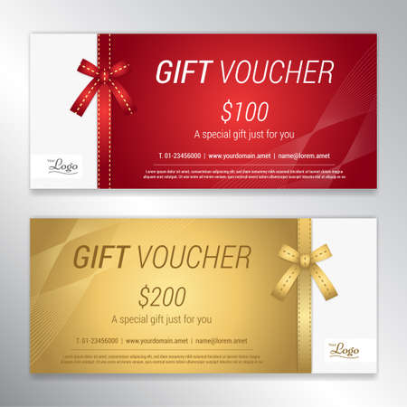 Gift voucher, certificate or discount card template for promo compliment.のイラスト素材