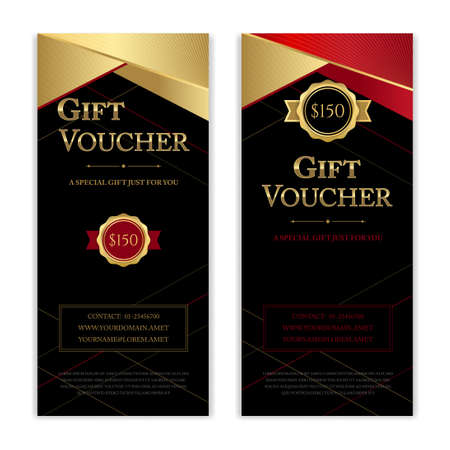 Gift voucher, certificate or discount card template for promo compliment.のイラスト素材