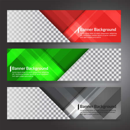 Set of horizon abstract colorful display banner background with copy space.のイラスト素材