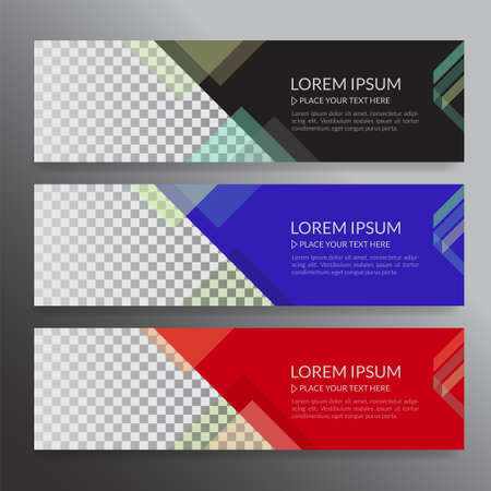 Set of horizon abstract colorful display banner background with copy space.のイラスト素材