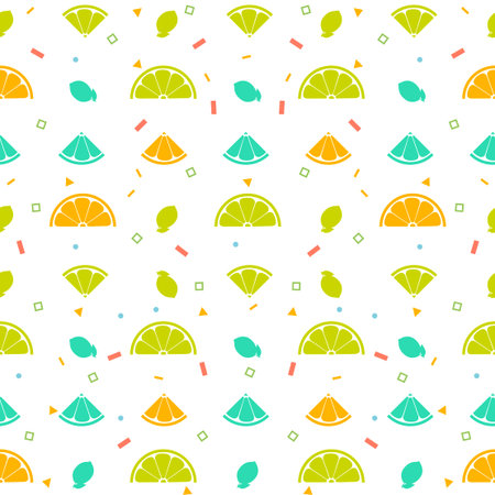 Lemon orange fruits seamless pattern background vector format