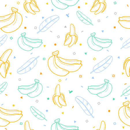 Banana fruit seamless pattern background vector formatのイラスト素材