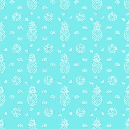 Pineapple fruits seamless pattern background vector  illustration.