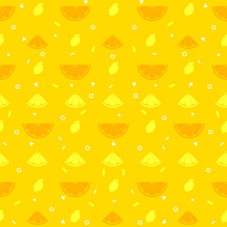 Lemon orange fruits seamless pattern background vector format