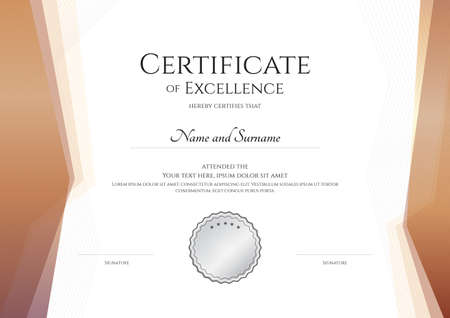 Luxury certificate template with elegant border frame, Diploma design for graduation or completionのイラスト素材