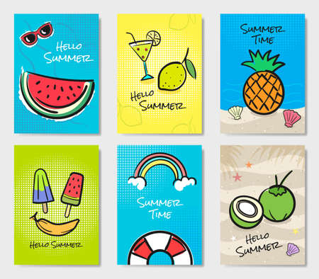 Summer background layout template for banners, flyers, invitation, posters, brochure, voucher Vector illustrationのイラスト素材