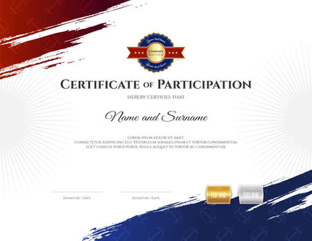 Certificate template in rugby sport theme with border frame, Diploma designのイラスト素材