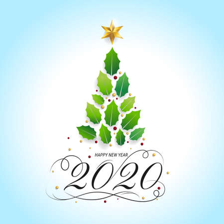 Merry christmas card with graphic christmas tree in vector illustrationのイラスト素材