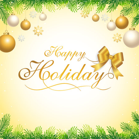 Seasonal greeting banner poster or backdrop template with festive elements borderのイラスト素材