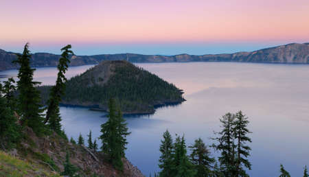 Crater Lake National Park in the summerの写真素材