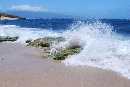 Wave Crushing into the shoreの写真素材