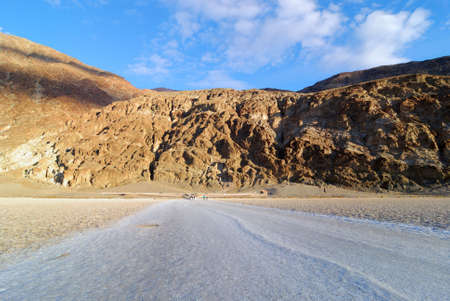 Bad Water Basin at Death Valley National Park in Californiaの写真素材