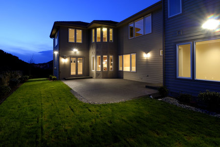 Brightly Lit Backyard の写真素材