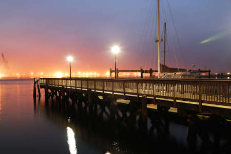 Early morning at the Plymonth, NH harbourの写真素材