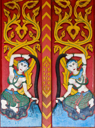 art on temple doorの写真素材