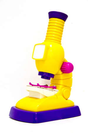 toy of microscope isolated on whiteの写真素材