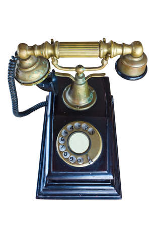 The old telephone isolated on the white backgroundの写真素材