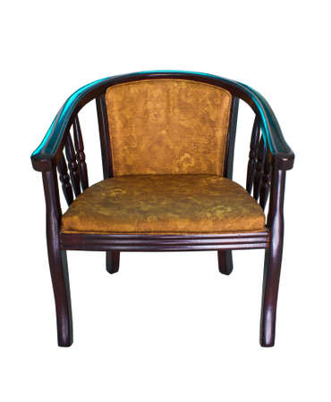 the brown modern wooden armchairの写真素材