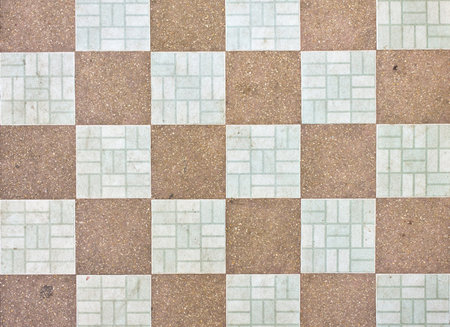 Pattern style on temple floor in Thailand