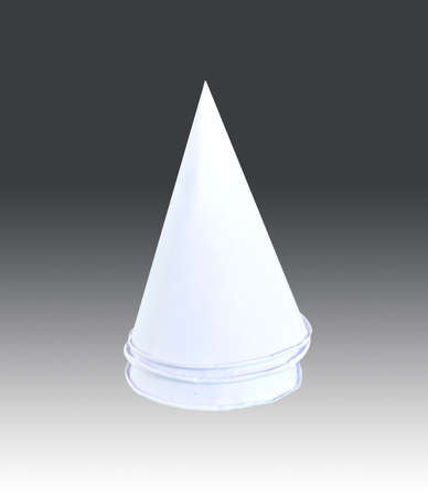 white paper cone on black の写真素材