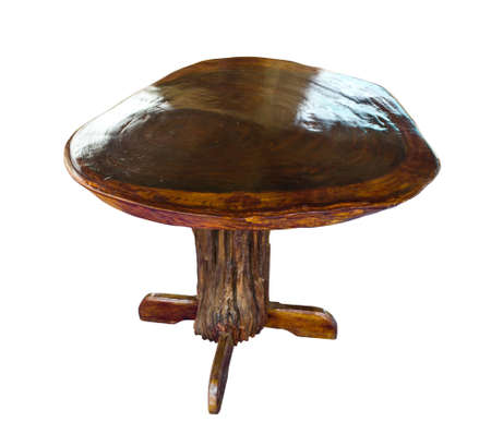 Dining table made of wood in Thailand の写真素材