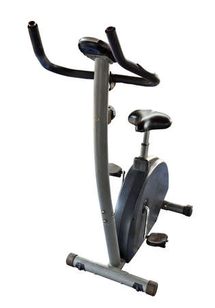 Bicycle exercise machine isolated on white の写真素材