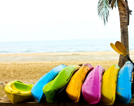 rowboat for rent on the beach in Thailand