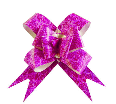The bow tie with a ribbon on white background の写真素材