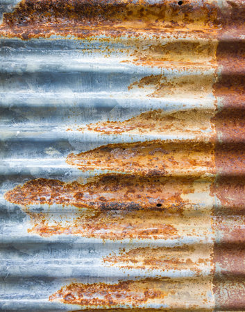 Corrosion of zinc metal roof for background