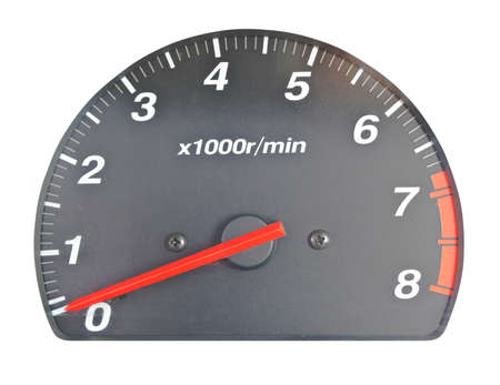 scale of engine speed in the car on white background の写真素材