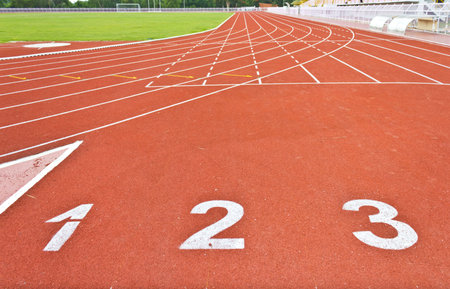 number one two and three at running track lines