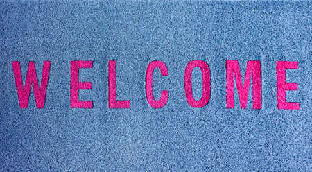 the word "welcome" on doormatの写真素材
