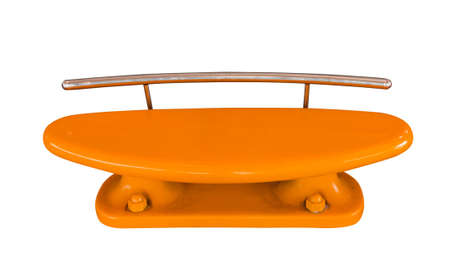 plastic bench on white with cilpping pathの写真素材