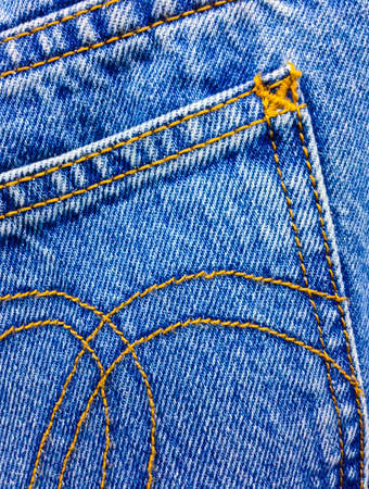 close up of the blue jeans pocketの写真素材