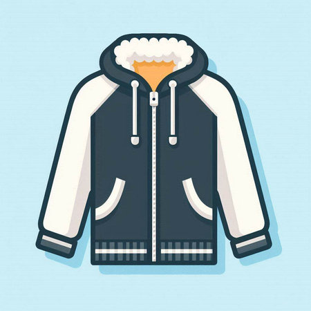Winter jacket. Vector illustration in flat design style. Eps 10.のイラスト素材