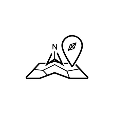 Navigation icon. Map pointer and geolocation symbol. Vector illustrationのイラスト素材